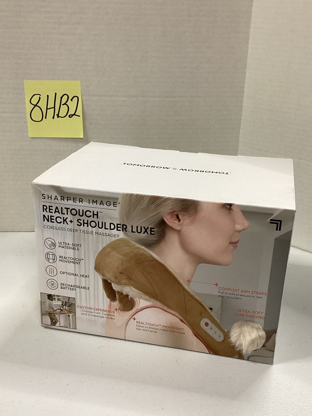 Sharper Image Realtouch Neck + Shoulder Luxe Massager in Brown